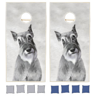 Schnauzer (Giant) Painting - Dog Art Cornhole Set