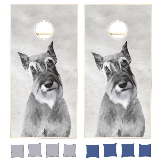 Schnauzer (Giant) Painting - Dog Art Cornhole Set (Set)