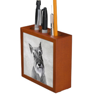 Schnauzer (Giant) Painting - Dog Art Desk Organizer