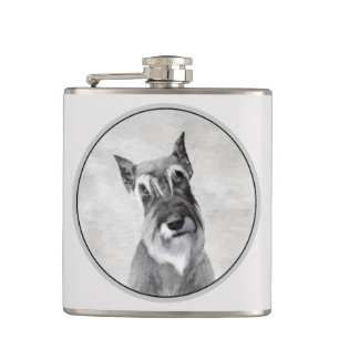 Schnauzer (Giant) Painting - Dog Art Flask