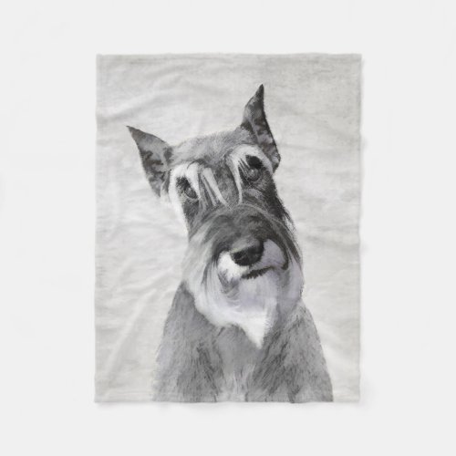 Schnauzer Giant Painting _ Dog Art Fleece Blanket