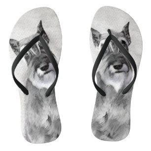 Schnauzer (Giant) Painting - Dog Art Flip Flops
