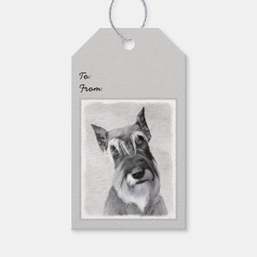 Schnauzer Giant Painting _ Dog Art Gift Tags