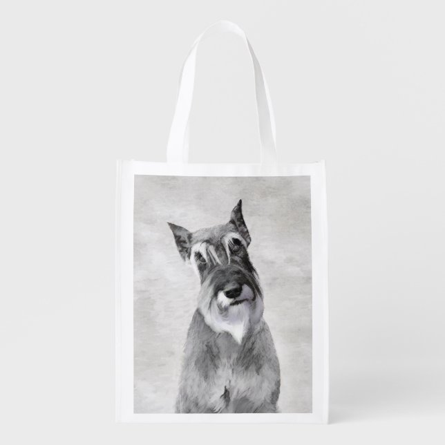 Schnauzer (Giant) Painting - Dog Art Grocery Bag (Front)