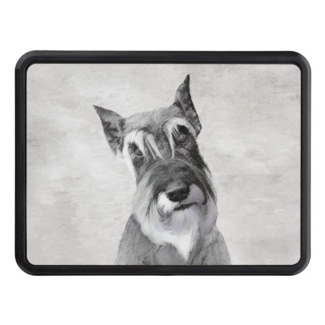 Schnauzer (Giant) Painting - Dog Art Hitch Cover (Front)