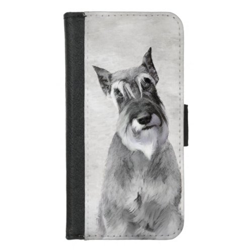 Schnauzer Giant Painting _ Dog Art iPhone 87 Wallet Case