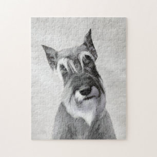 Schnauzer (Giant) Painting - Dog Art Jigsaw Puzzle