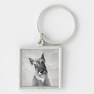 Schnauzer (Giant) Painting - Dog Art Keychain