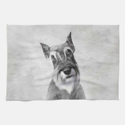 Schnauzer Giant Painting _ Dog Art Kitchen Towel