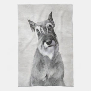 Schnauzer (Giant) Painting - Dog Art Kitchen Towel