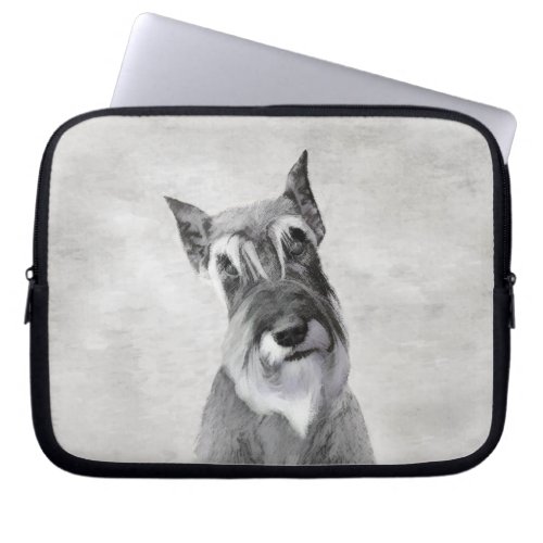 Schnauzer Giant Painting _ Dog Art Laptop Sleeve