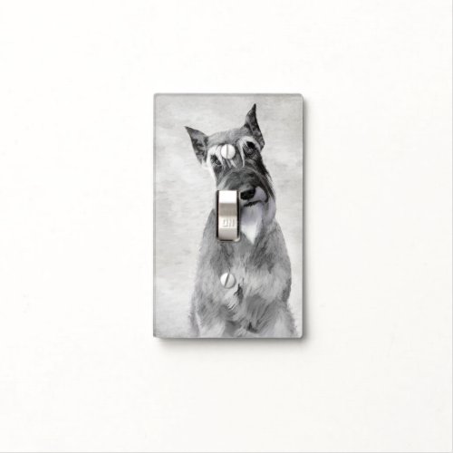 Schnauzer Giant Painting _ Dog Art Light Switch Cover