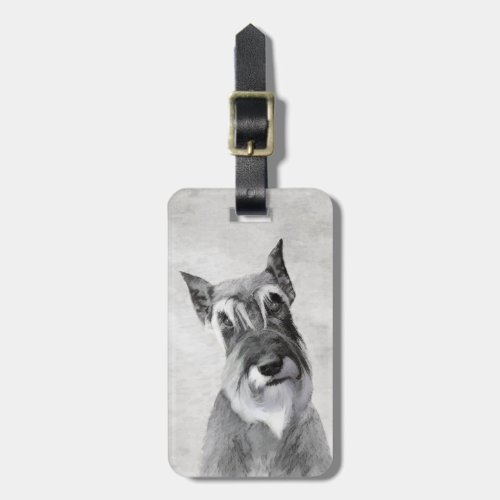 Schnauzer Giant Painting _ Dog Art Luggage Tag