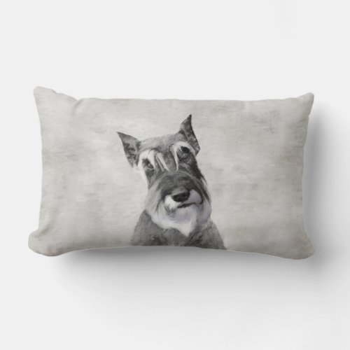 Schnauzer Giant Painting _ Dog Art Lumbar Pillow