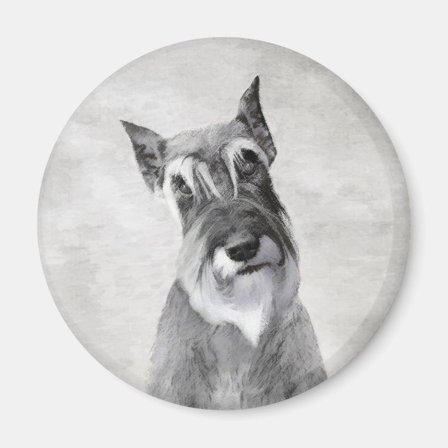 Schnauzer (Giant) Painting - Dog Art Magnet (Front)