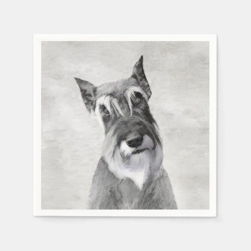 Schnauzer Giant Painting _ Dog Art Napkins