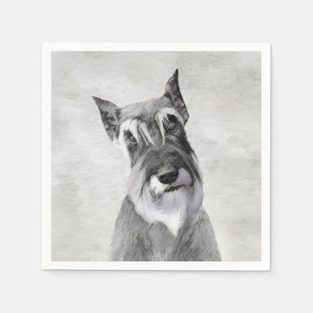 Schnauzer (Giant) Painting - Dog Art Napkins (Front)