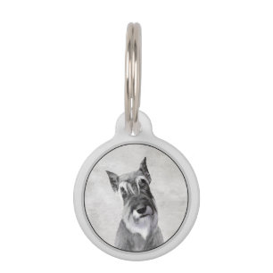 Schnauzer (Giant) Painting - Dog Art Pet ID Tag