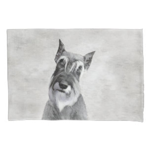 Schnauzer (Giant) Painting - Dog Art Pillow Case