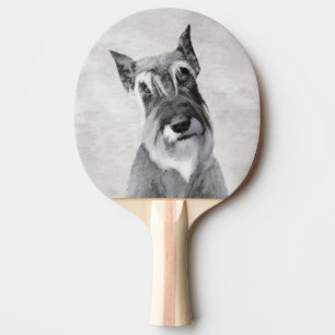 Schnauzer (Giant) Painting - Dog Art Ping Pong Paddle