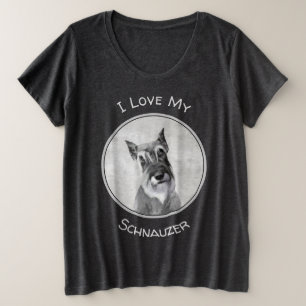 Schnauzer (Giant) Painting - Dog Art Plus Size T-Shirt