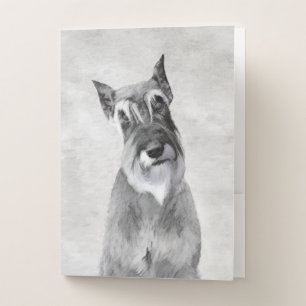 Schnauzer (Giant) Painting - Dog Art Pocket Folder