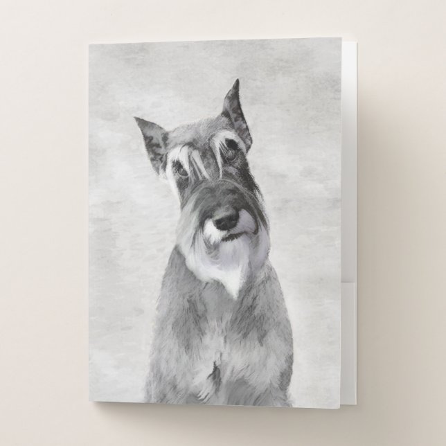 Schnauzer (Giant) Painting - Dog Art Pocket Folder (Front)