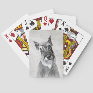 Schnauzer (Giant) Painting - Dog Art Poker Cards