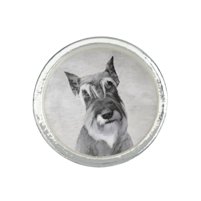 Schnauzer (Giant) Painting - Dog Art Ring (Front)