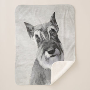 Schnauzer (Giant) Painting - Dog Art Sherpa Blanket