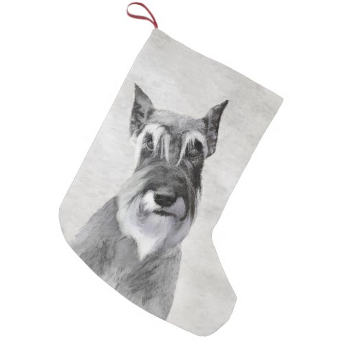 Schnauzer Giant Painting _ Dog Art Small Christmas Stocking