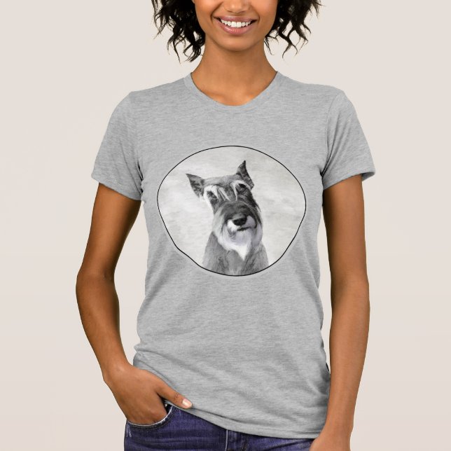 Schnauzer (Giant) Painting - Dog Art T-Shirt (Front)