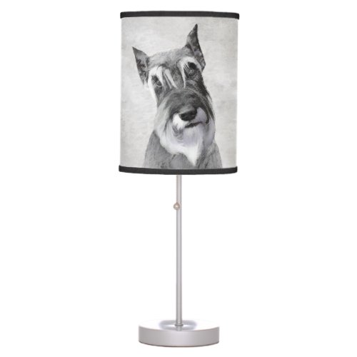 Schnauzer Giant Painting _ Dog Art Table Lamp