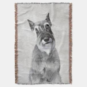 Schnauzer (Giant) Painting - Dog Art Throw Blanket