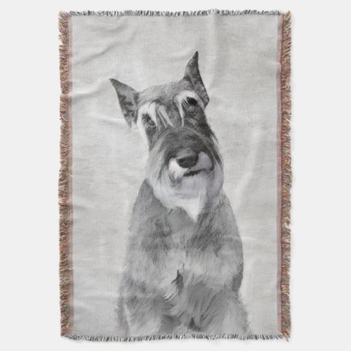 Schnauzer Giant Painting _ Dog Art Throw Blanket