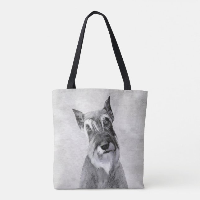Schnauzer (Giant) Painting - Dog Art Tote Bag (Back)