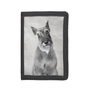 Schnauzer (Giant) Painting - Dog Art Trifold Wallet