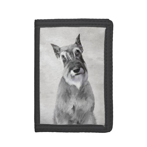 Schnauzer Giant Painting _ Dog Art Trifold Wallet