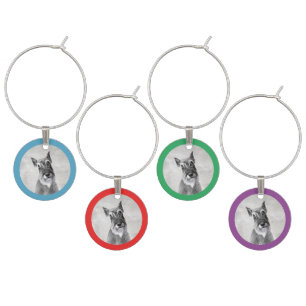 Schnauzer (Giant) Painting - Dog Art Wine Charm