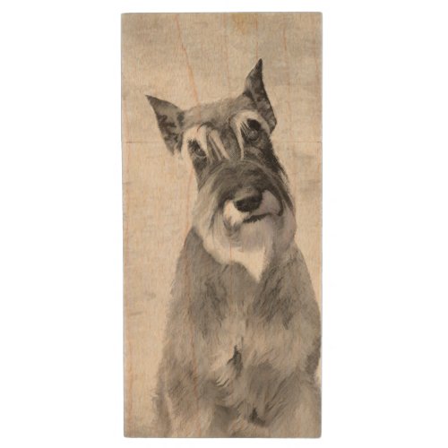 Schnauzer Giant Painting _ Dog Art Wood Flash Drive