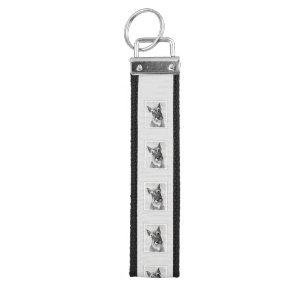 Schnauzer (Giant) Painting - Dog Art Wrist Keychain