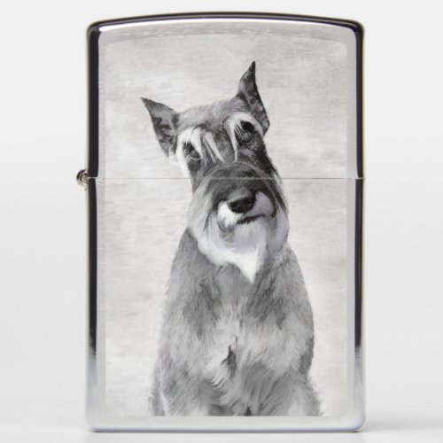 Schnauzer Giant Painting _ Dog Art Zippo Lighter