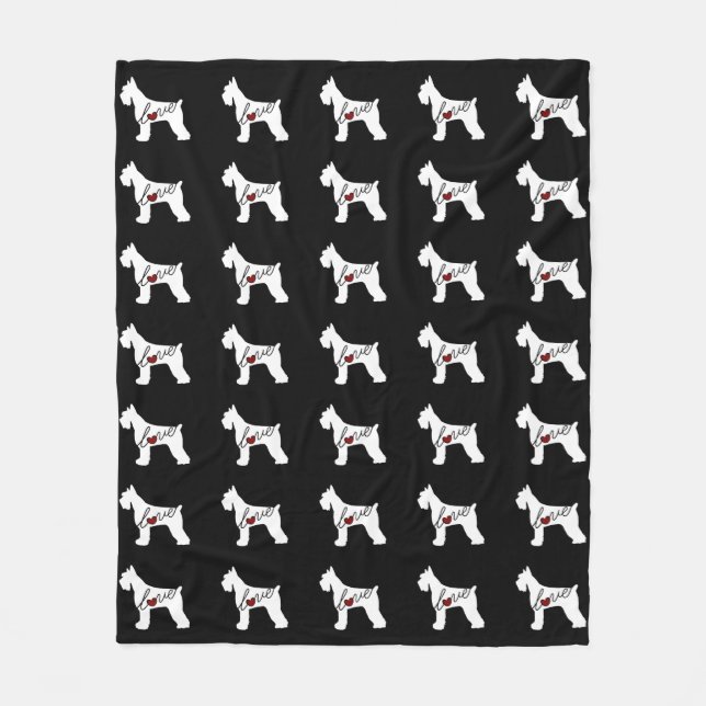 Schnauzer (Giant Schnauzer) Love Fleece Blanket (Front)