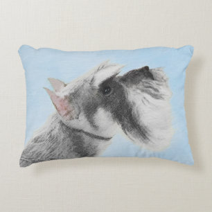 Schnauzer (Giant, Standard) Painting - Dog Art Accent Pillow