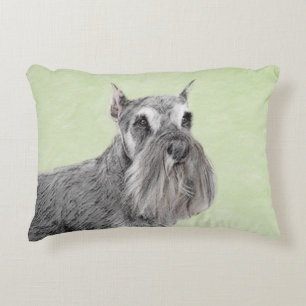 Schnauzer (Giant, Standard) Painting - Dog Art Accent Pillow