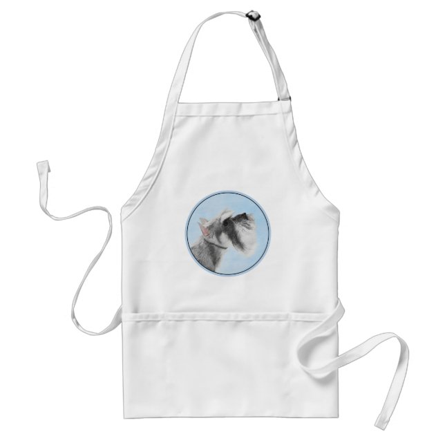 Schnauzer (Giant, Standard)  Painting - Dog Art Adult Apron (Front)