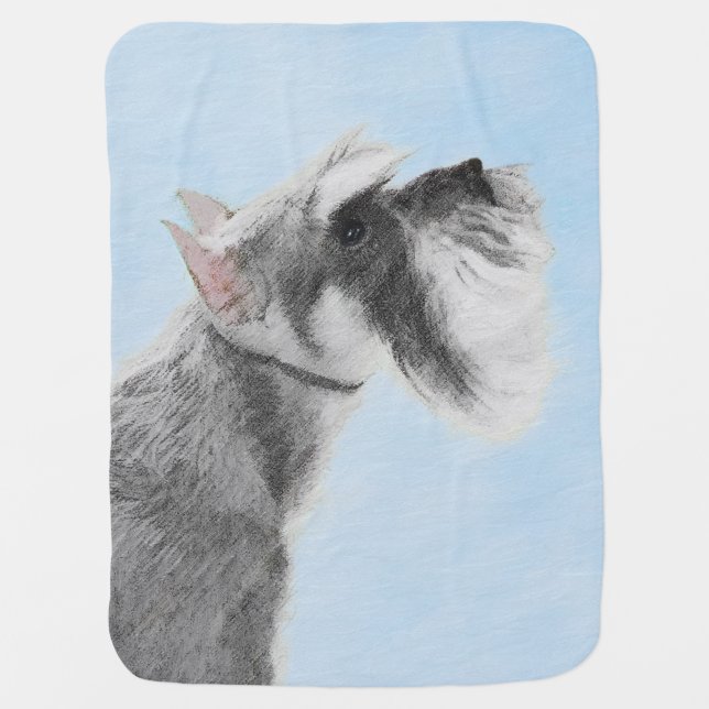 Schnauzer (Giant, Standard)  Painting - Dog Art Baby Blanket (Front)