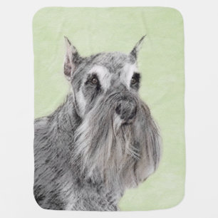 Schnauzer (Giant, Standard) Painting - Dog Art Baby Blanket