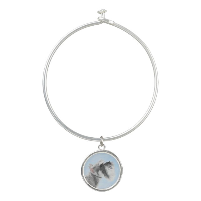 Schnauzer (Giant, Standard)  Painting - Dog Art Bangle Bracelet (Front)