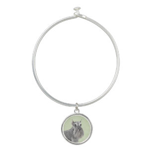 Schnauzer (Giant, Standard) Painting - Dog Art Bangle Bracelet